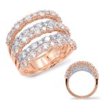 White & Rose Gold Pave Ring