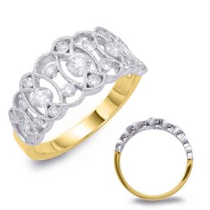 Yellow & White Gold Diamond Fashion Ring
