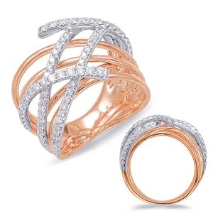 Rose & White Gold Diamond Fashion Ring