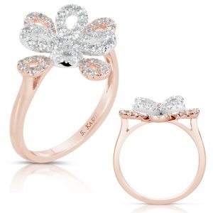 Rose & White Gold Diamond Fashion Ring