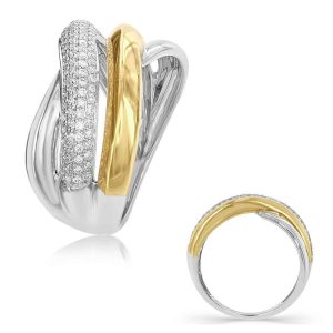 Yellow & White Gold Diamond Fashion Ring