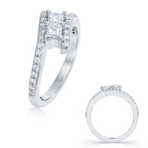 White Gold Two Stone Ring
