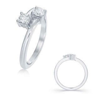 White Gold Two Stone Ring