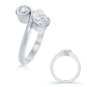 White Gold Two Stone Ring
