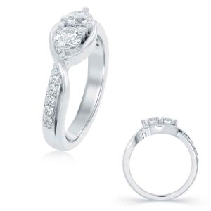 White Gold Two Stone Ring