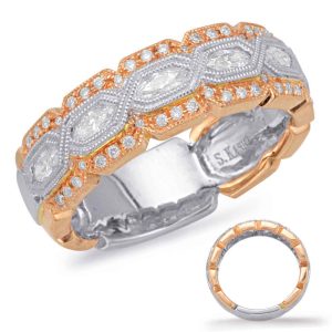 Rose & White Gold Diamond Fashion Ring