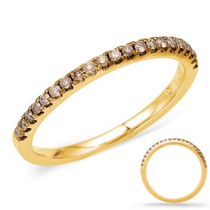 Yellow Gold Champaign Diamond Band
