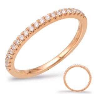 Pink Diamond Wedding Band -rose Gold