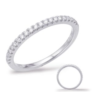 Pink Diamond Wedding Band - White Gold