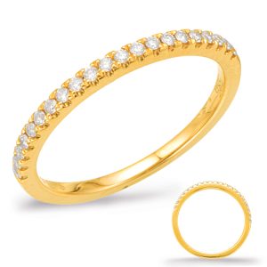 Pink Diamond Wedding Band -yellow Gold
