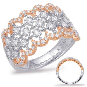 Rose & White Gold Diamond Fashion Ring
