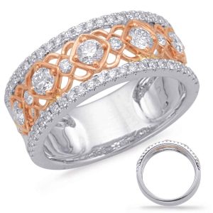 Rose & White Gold Diamond Fashion Ring