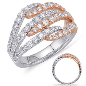 Rose & White Gold Diamond Fashion Ring