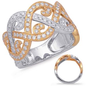Rose & White Gold Diamond Fashion Ring