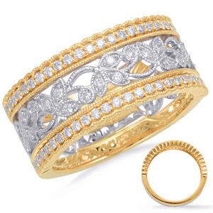 Yellow & White Gold Diamond Fashion Ring