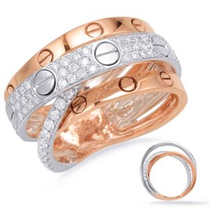 Rose & White Gold Diamond Fashion Ring