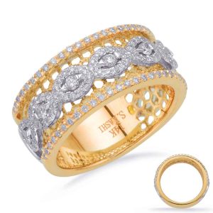 Yellow & White Gold Diamond Fashion Ring