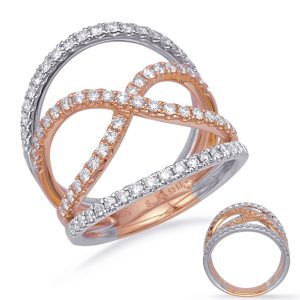 Rose & White Gold Diamond Fashion Ring