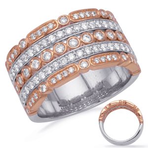 Rose & White Gold Diamond Fashion Ring