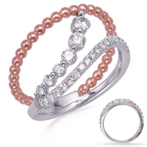 Rose & White Gold Diamond Fashion Ring