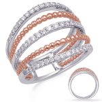 Rose & White Gold Diamond Fashion Ring