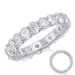 Platinum Oval Diamond Eternity Band