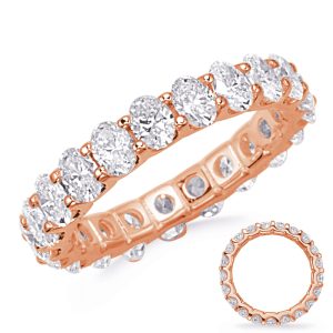 Rose Gold Oval Diamond Eternity Band