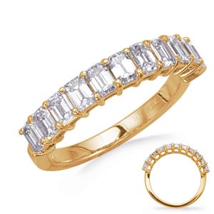 Yellow Gold  Diamond Emerald Cut Band