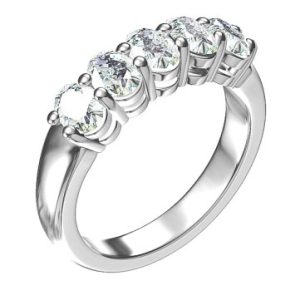 White Gold Oval Band