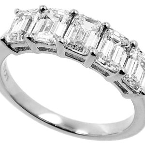 White Gold Emerald Cut Band