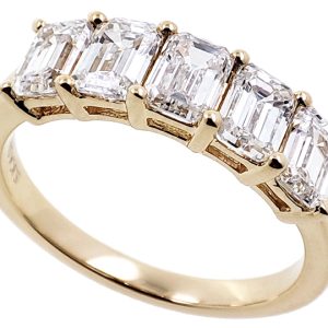 Yellow Gold Emerald Cut Band