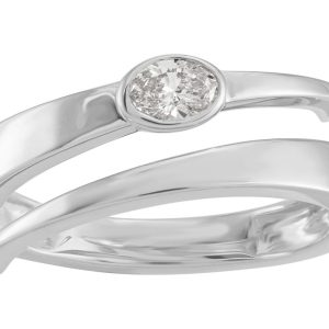 White Gold Oval  Diamond Ring