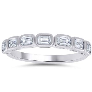 White Gold  Emerald Cut Diamond Ring