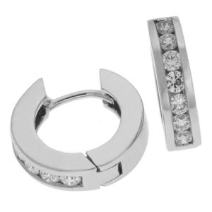 White Gold Diamond Huggie Earring
