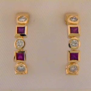 Ruby & Diamond Earring