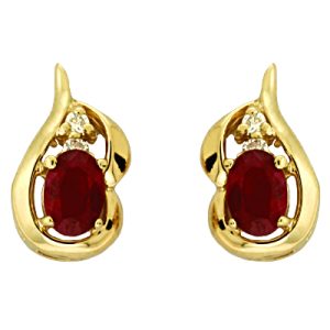 Ruby & Diamond Earring