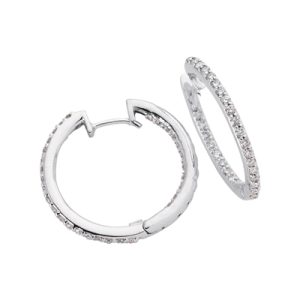 Diamond Hoop Earring 1.0 Inch