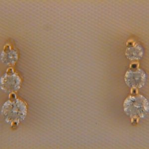 Three Stone Diamond Earring