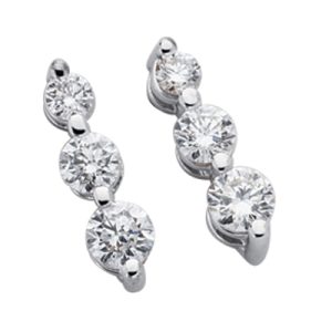 Three Stone Diamond Earring