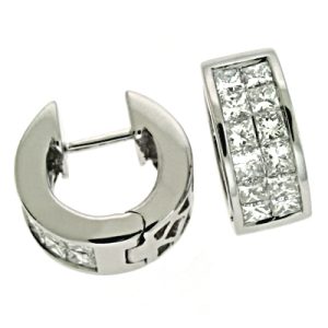 White Gold Diamond Huggie