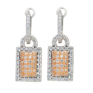 Rose & White Gold Diamond Earring