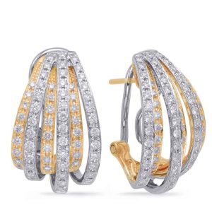 Yellow & White Gold Diamond Earring