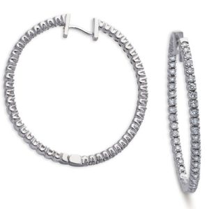 Diamond Oval Hoop Earring