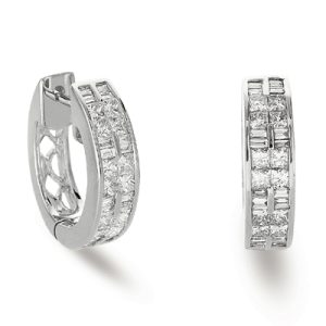 White Gold Huggie Earring