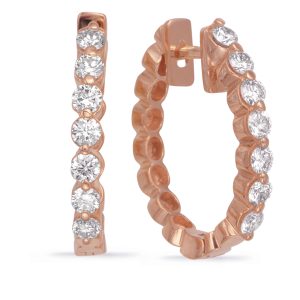 Rose Gold Oval Earring