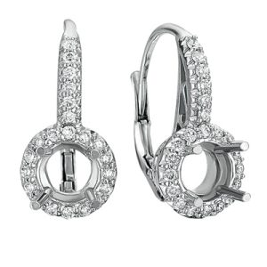 White Gold Earrings For 2ct Total Weight