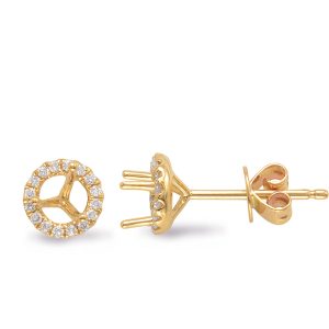 Three Prong Earring Setting 4.00ct Tw
