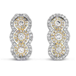 White & Yellow Gold Diamond Earring