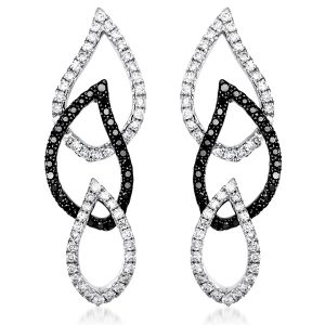 White & Black Diamond Earring
