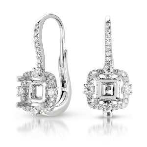 Halo Earring Setting For 2cttw